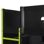 Full Size Loft Bed with Desk, Wardrobe, USB Port and LED Light