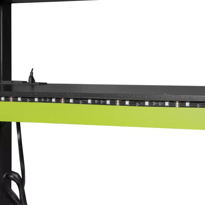 Full Size Loft Bed with Desk, Wardrobe, USB Port and LED Light