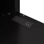 Full Size Loft Bed with Desk, Wardrobe, USB Port and LED Light