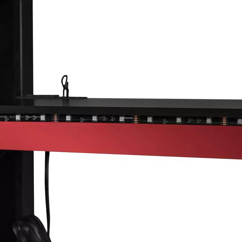 Full Size Loft Bed with Desk, Wardrobe, USB Port and LED Light