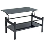 Glass Lift Top Coffee Table with Metal Frame