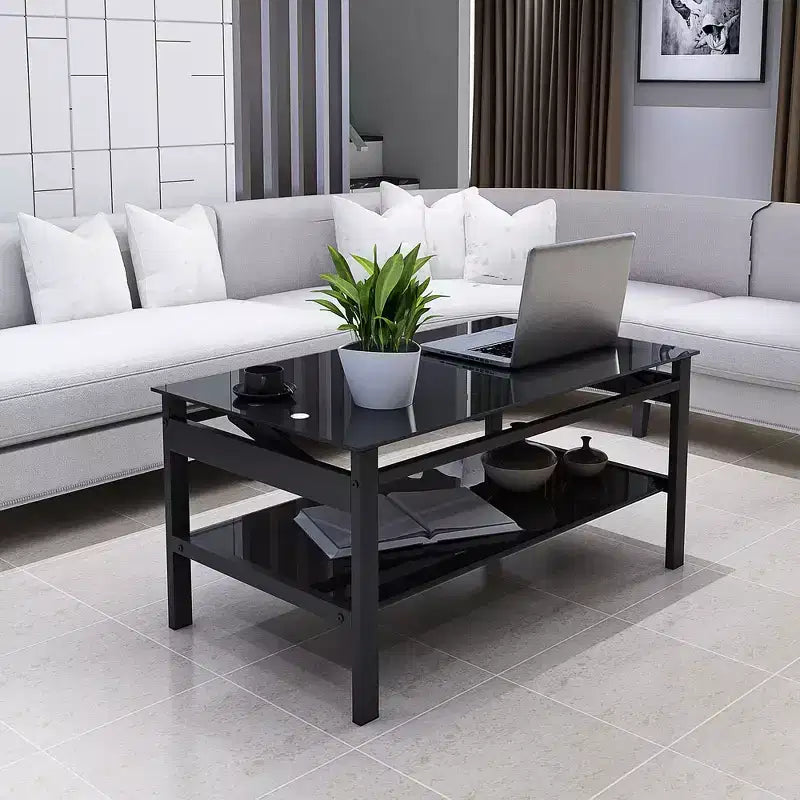 Glass Lift Top Coffee Table with Metal Frame