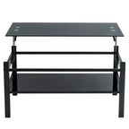 Glass Lift Top Coffee Table with Metal Frame