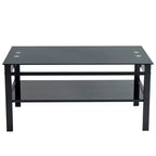 Glass Lift Top Coffee Table with Metal Frame