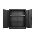 Metal Storage Cabinet with Locking Doors and Adjustable Shelves for Home, Office, School and Garage