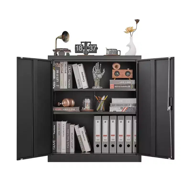 Metal Storage Cabinet with Locking Doors and Adjustable Shelves for Home, Office, School and Garage