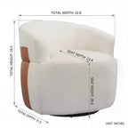 Swivel Barrel Accent Chair with Wood Frame and Metal Legs