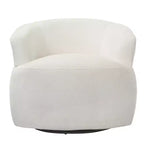 Swivel Barrel Accent Chair with Wood Frame and Metal Legs
