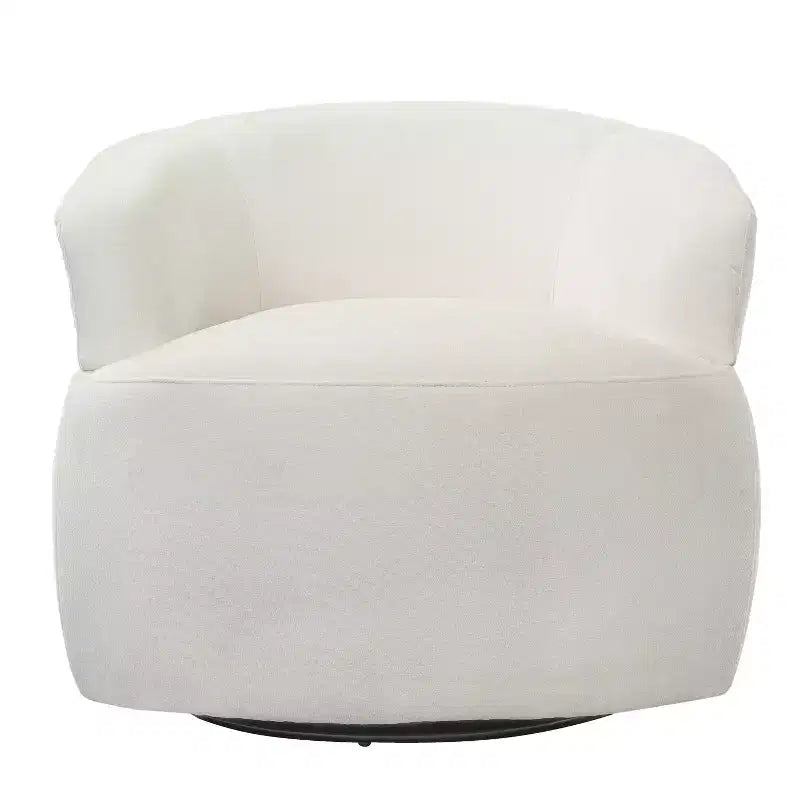 Swivel Barrel Accent Chair with Wood Frame and Metal Legs