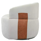 Swivel Barrel Accent Chair with Wood Frame and Metal Legs