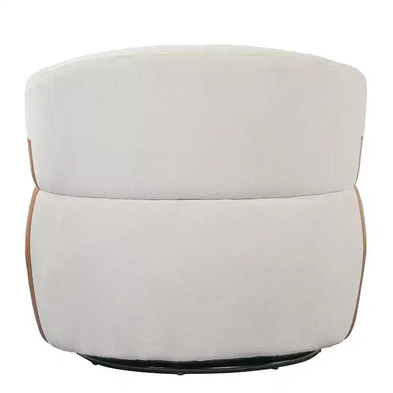 Swivel Barrel Accent Chair with Wood Frame and Metal Legs