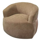 Swivel Barrel Accent Chair with Wood Frame and Metal Legs