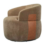 Swivel Barrel Accent Chair with Wood Frame and Metal Legs