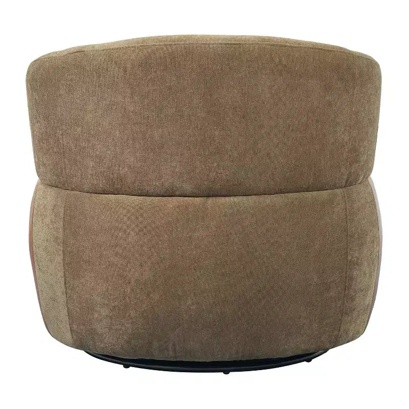 Swivel Barrel Accent Chair with Wood Frame and Metal Legs