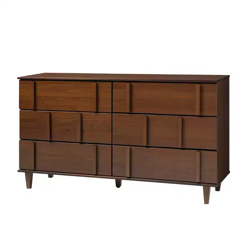 Solid Wood 6-Drawer Double Dresser