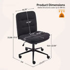 Chaise de bureau sans accoudoirs rembourrée avec roulettes