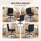 Chaise de bureau sans accoudoirs rembourrée avec roulettes