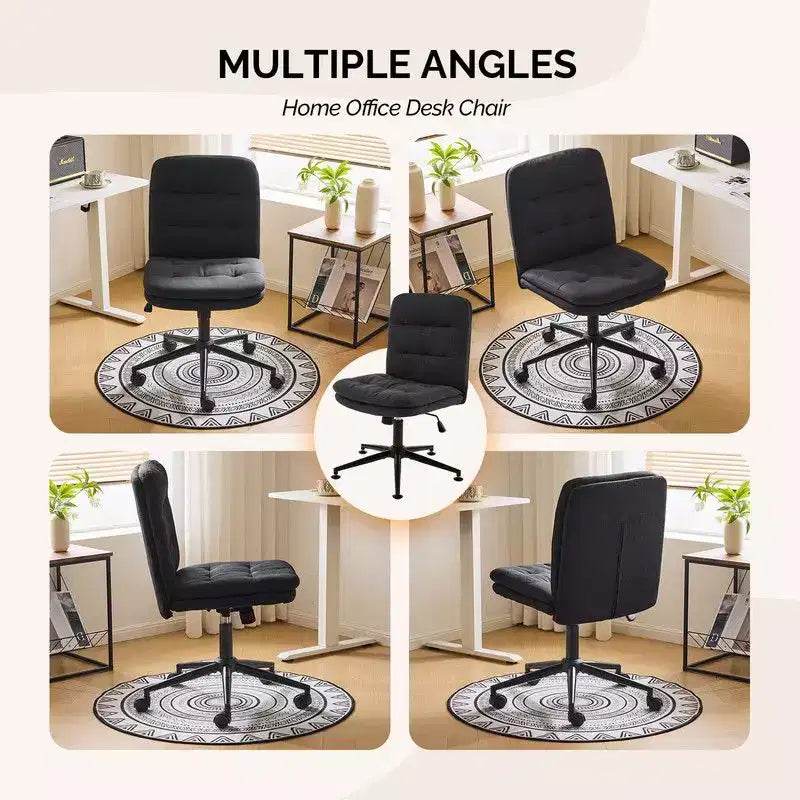 Chaise de bureau sans accoudoirs rembourrée avec roulettes