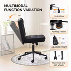 Chaise de bureau sans accoudoirs rembourrée avec roulettes