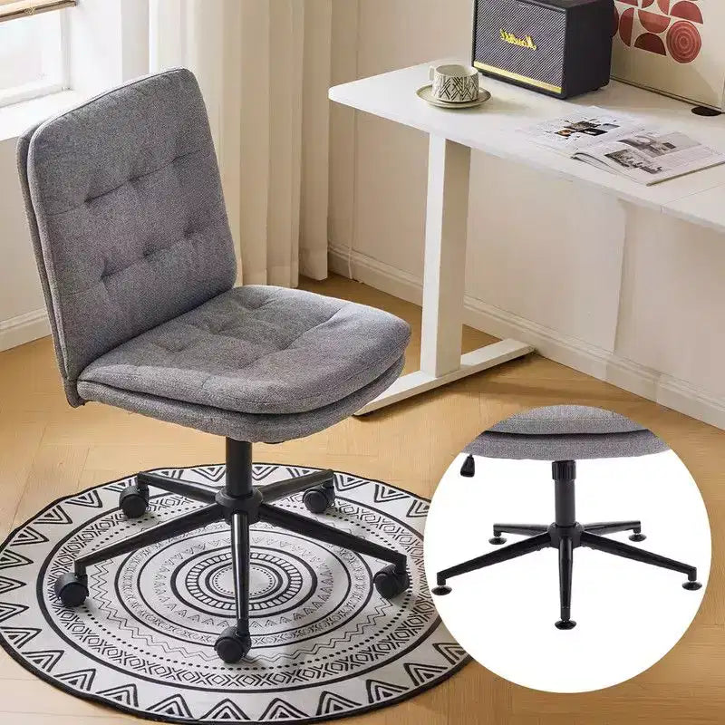 Chaise de bureau sans accoudoirs rembourrée avec roulettes