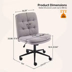 Chaise de bureau sans accoudoirs rembourrée avec roulettes