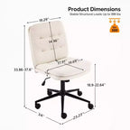 Chaise de bureau sans accoudoirs rembourrée avec roulettes