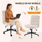 Chaise de bureau sans accoudoirs rembourrée avec roulettes