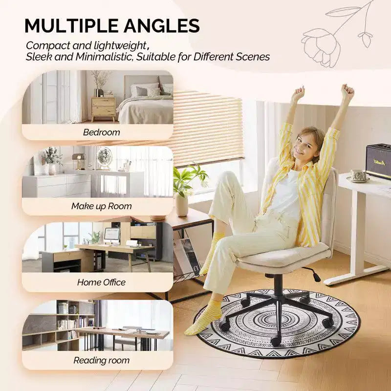 Chaise de bureau sans accoudoirs rembourrée avec roulettes