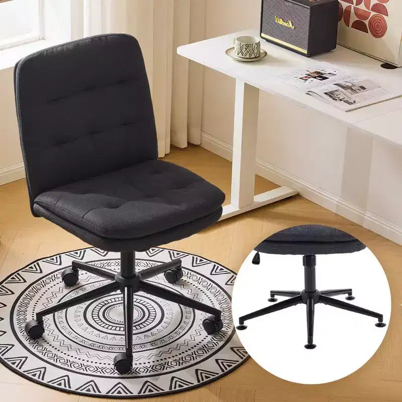 Chaise de bureau sans accoudoirs rembourrée avec roulettes