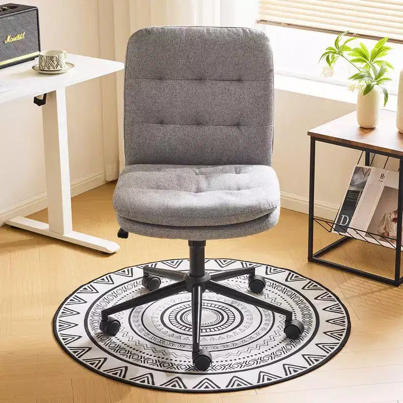 Upholstered Armless Office Desk Chair with Wheels