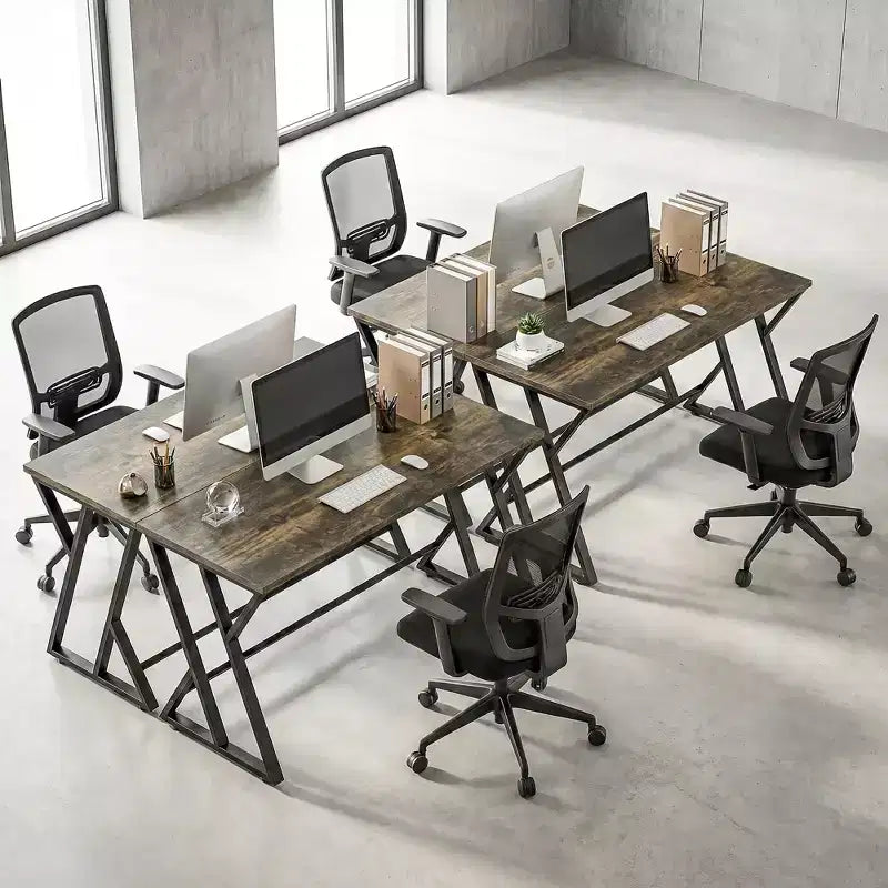 55 Inch Industrial Writing Desk with Z-Shaped Metal Frame