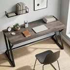 55 Inch Industrial Writing Desk with Z-Shaped Metal Frame