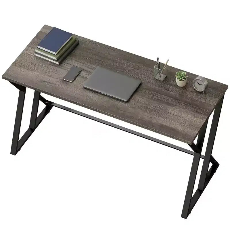 55 Inch Industrial Writing Desk with Z-Shaped Metal Frame