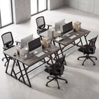 55 Inch Industrial Writing Desk with Z-Shaped Metal Frame