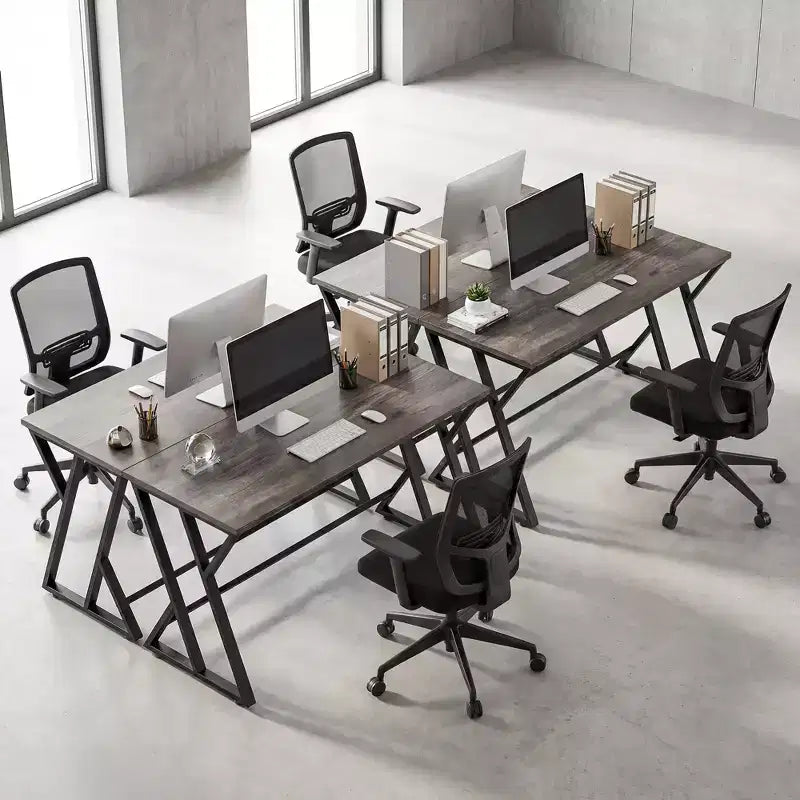 55 Inch Industrial Writing Desk with Z-Shaped Metal Frame