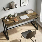 55 Inch Industrial Writing Desk with Z-Shaped Metal Frame