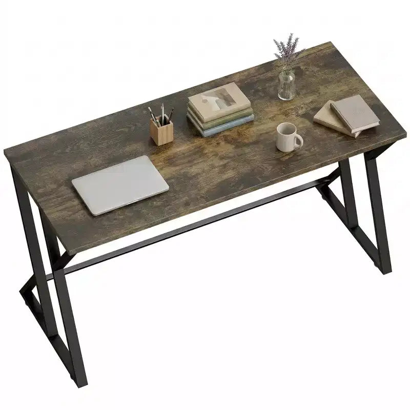 55 Inch Industrial Writing Desk with Z-Shaped Metal Frame