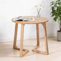 24" Round Coffee Table with V-Shaped Legs, Mid Century Modern Style