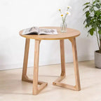 24" Round Coffee Table with V-Shaped Legs, Mid Century Modern Style