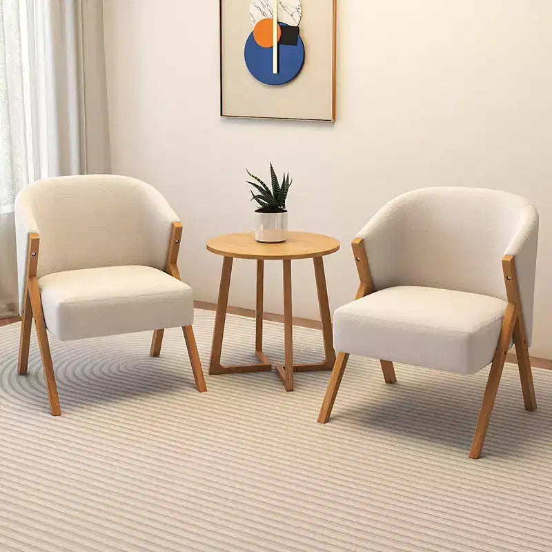 24" Round Coffee Table with V-Shaped Legs, Mid Century Modern Style
