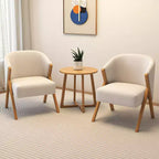 24" Round Coffee Table with V-Shaped Legs, Mid Century Modern Style