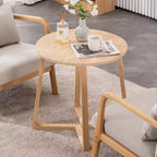 24" Round Coffee Table with V-Shaped Legs, Mid Century Modern Style