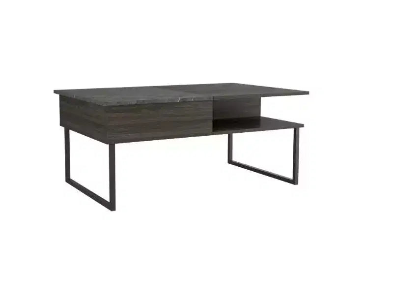 Lift Top Coffee Table with Storage Shelf, Black
