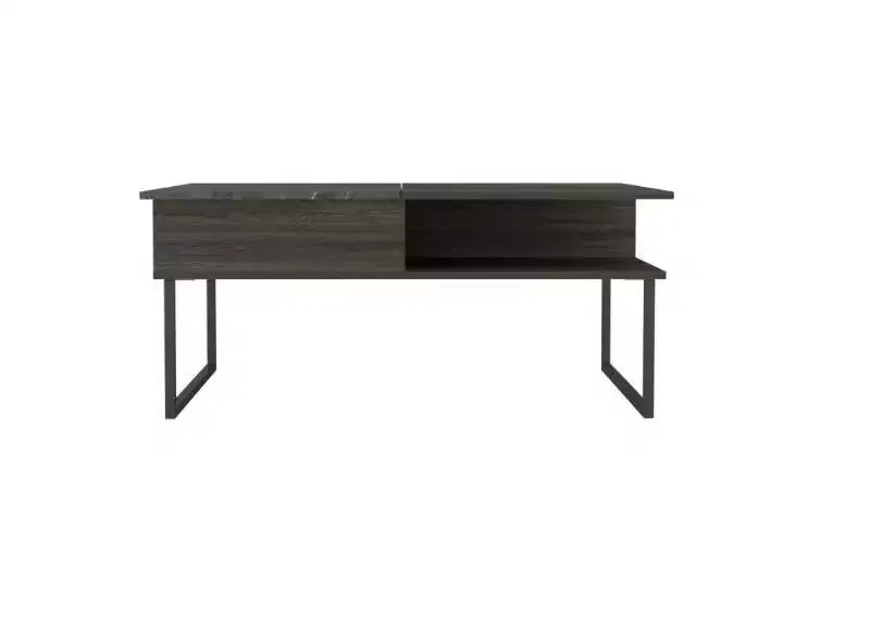 Lift Top Coffee Table with Storage Shelf, Black
