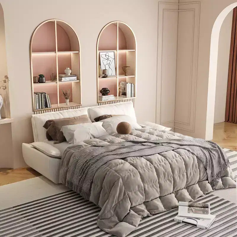 Velvet Convertible Sofa Bed, 3-Seater Pull-Out Sleeper Couch, 3-in-1 Foldable Sofa for Living Room or Apartment, Beige