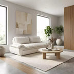 Velvet Convertible Sofa Bed, 3-Seater Pull-Out Sleeper Couch, 3-in-1 Foldable Sofa for Living Room or Apartment, Beige