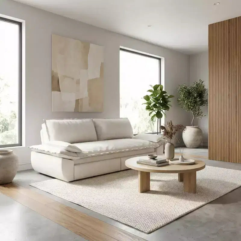 Velvet Convertible Sofa Bed, 3-Seater Pull-Out Sleeper Couch, 3-in-1 Foldable Sofa for Living Room or Apartment, Beige