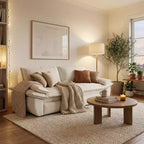 Velvet Convertible Sofa Bed, 3-Seater Pull-Out Sleeper Couch, 3-in-1 Foldable Sofa for Living Room or Apartment, Beige