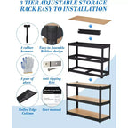Adjustable Metal Storage Shelves with Multiple Tiers