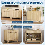 Fluted Sideboard Buffet Cabinet with Adjustable Shelf and Drawer